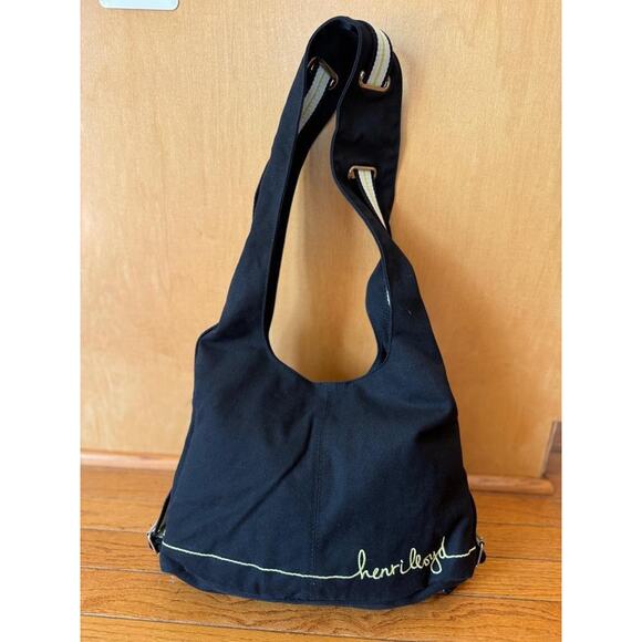 Henri Lloyd canvas hobo black bag (900 - Picture 1 of 8